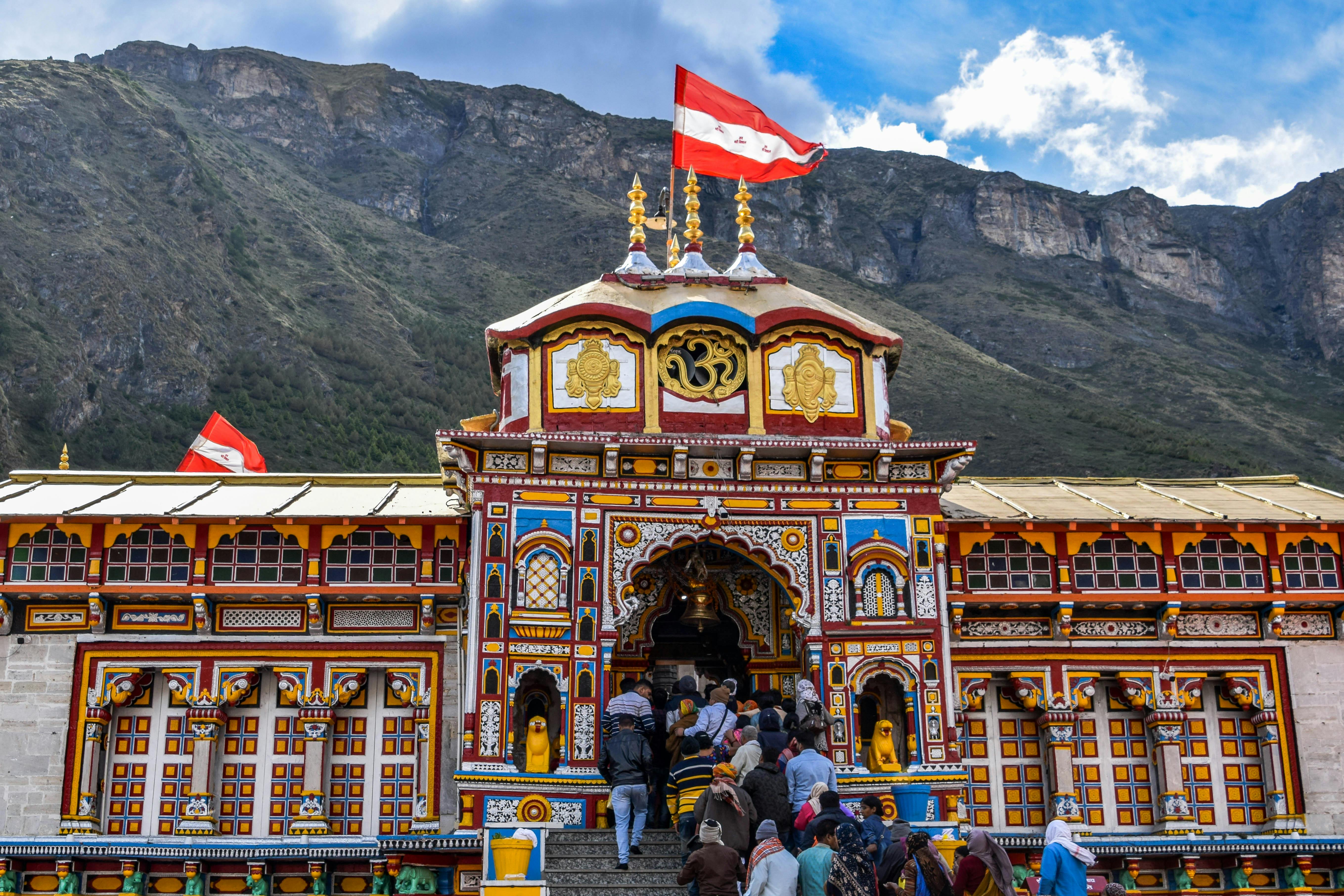 Badrinath Temple with golden spire
